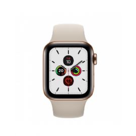 Apple Watch Series 5 GPS + Cellular, 40mm Gold Stainless Steel Case with Stone Sport Band - S/M & M/L - MWX62TY/A