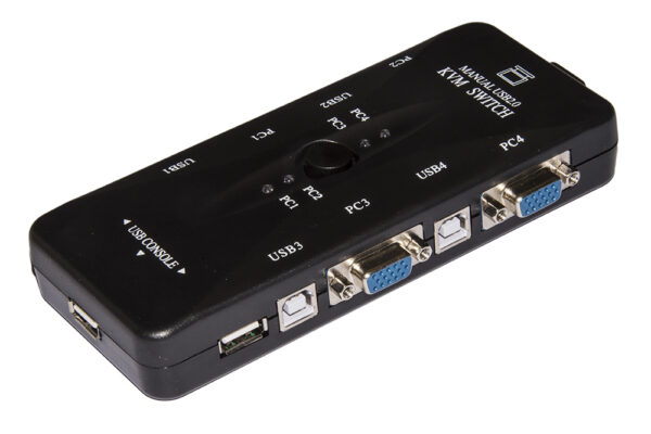 KVM SWITCH 4PC USB/VGA 1MOUSE 1TAST 1 MONITOR CAVI INCLUSI