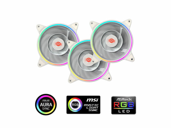 VENTOLA SKIRON 120 RGB 3IN1 PWM WHT PACK 3 VENTOLE 120MM RGB CONTROLLER