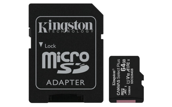 SD MICRO 64GB CL10 UHS-I CON ADATT. 100MB/S LET.85MB/S SCRIT.KINGSTON