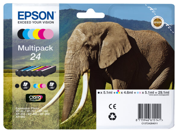 MULTIPACK EPSON N.24 (CMYKLCLM) PER EXPRESSION PHOTO XP750