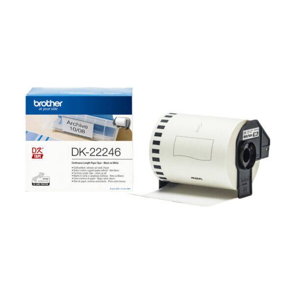 ETICHETTE BROTHER DK22246 IN CARTA 103,6MM X 30,48M NERO SU BIANCO