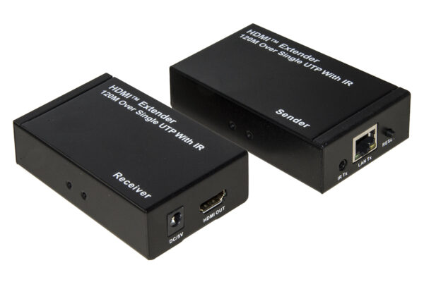 EXTENDER HDMI TRAMITE CAVO RETE CAT 5/6 FINO 120MT INFRAROSSO TELECOMAN
