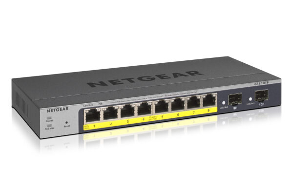 SWITCH 8P GIGABIT ETHERNET POE+ 55W +2P SFP SMART MANAGED PRO