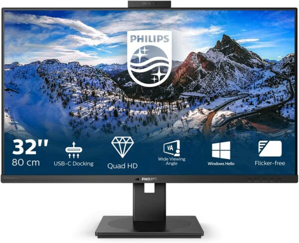 MON 32 IPS 2K WEBCAM MIC. HDMI DP 326P1H/00 USB C 3.1 PIVOT BOX OUT