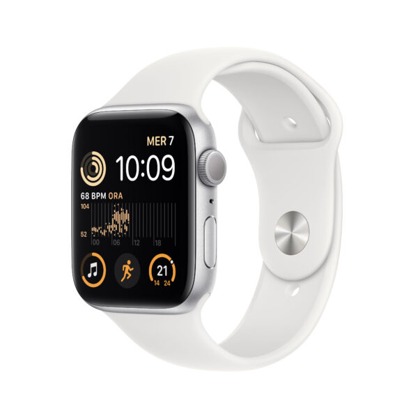 WATCH SE 44MM ARGENTO GPS 2022 ALLUMINIO SPORT BAND BIANCO