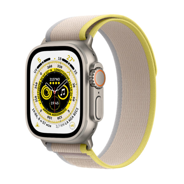 WATCH 49MM ULTRA CELLULAR TITANIO GIALLO/BEIGE TRAIL LOOP S/M