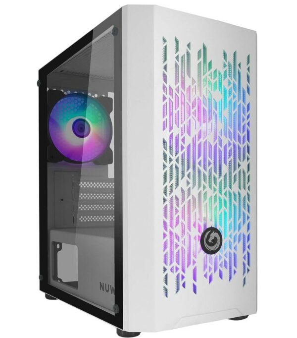 CASE MINI-TOWER NO PSU BLITZ R25 WH 2USB3 0,5MM SPCC WHITE 1*FAN RAINBO