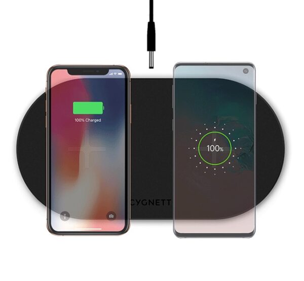 BASE WIRELESS DUAL 20W IPHONE/AIRPO DS CYGNETT