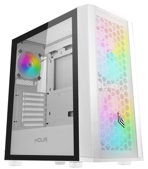 CASE MID-TOWER NO PSU ORIZON M111 1 USB3 2USB2 VETRO TEMP. RGB FAN WHT