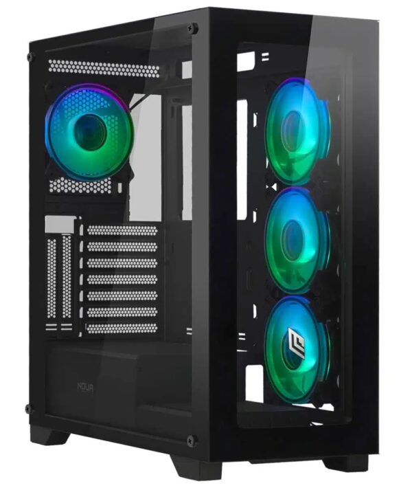 CASE MID-TOWER NO PSU IRON V101 LED 3USB3 VETRO TEMPERATO 1FAN RGB