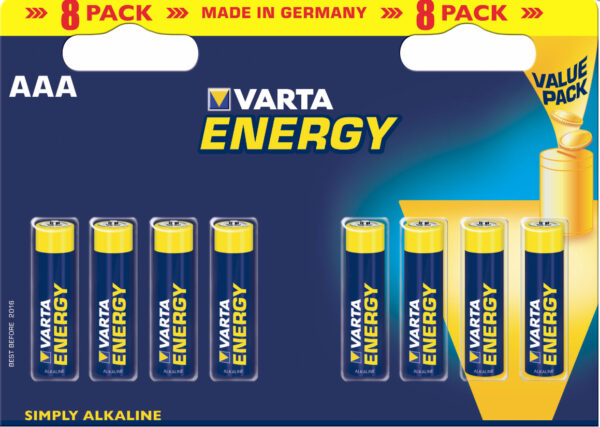 BATTERIA MINISTILO AAA LR03 ENERGY MEGAPACK 8PZ 1,5V VARTA
