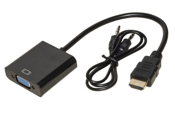 ADATTATORE HDMI-VGA M/F CON CAVO + CAVO AUDIO