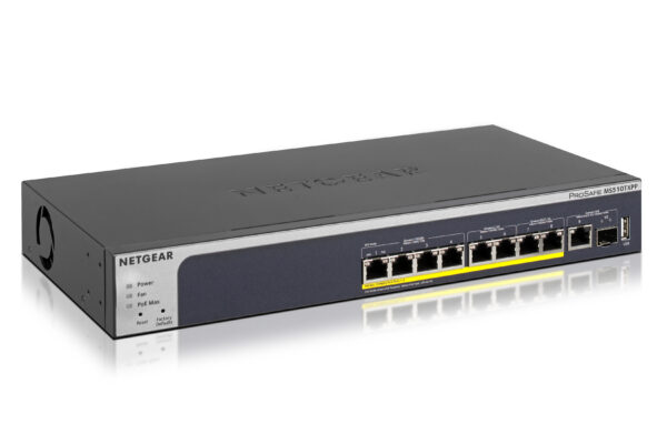 SWITCH 8P POE+ MULTIGIGABIT WITH 10 G COPPERFIBER