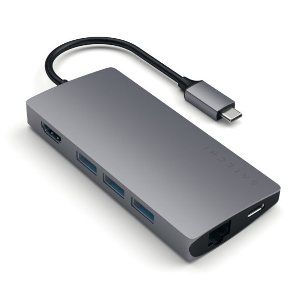 HUB DOCK TYPE C MULTIPORT 4K SPG V2 GIGABIT-SD-MICROSD-3USB-USBC SATECH