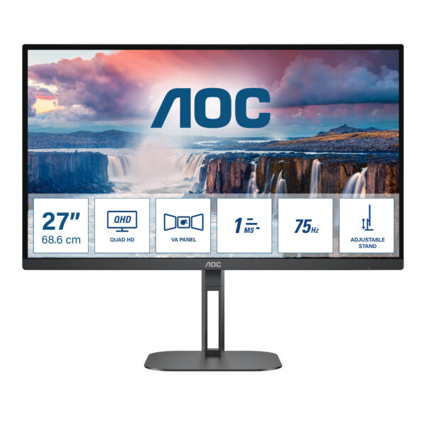 MON 27 VA 2K DP HDMI AOC Q27V5N/BK REG ALTEZZA  MM